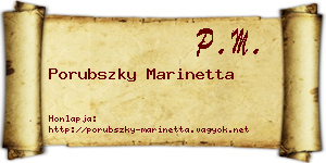 Porubszky Marinetta névjegykártya